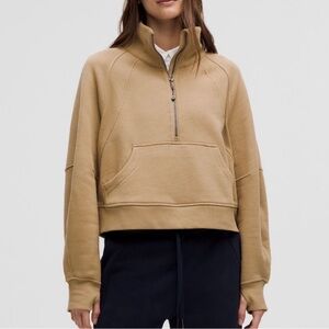 Lululemon Scuba Oversized Funnel-Neck Half Zip tan xs/s perfect condition!